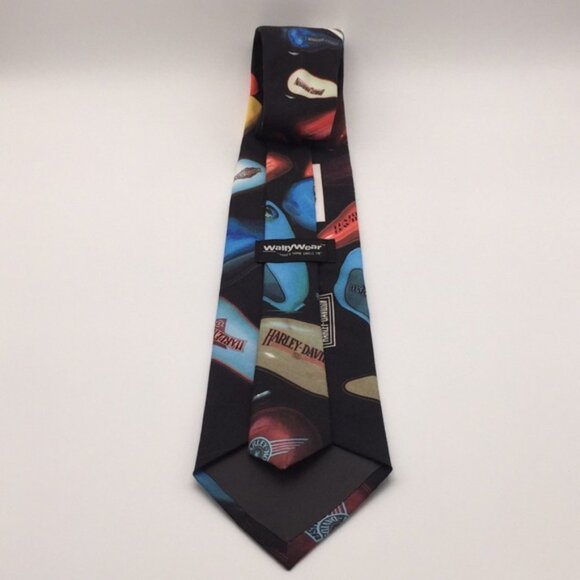 Harley-Davidson Motorcycles Custom Tanks Men’s Neck Tie Vintage USA Made - Picture 5 of 12